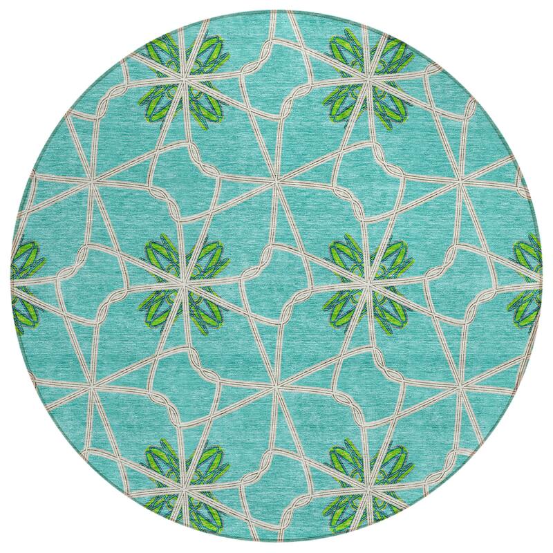 Machine Washable Indoor/ Outdoor Chantille Contempoary Whimsy Rug