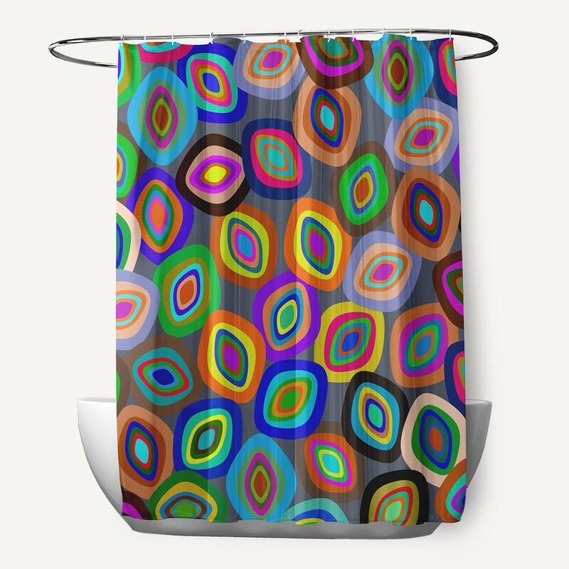 Modern Leaf Pile Shower Curtain - Grey