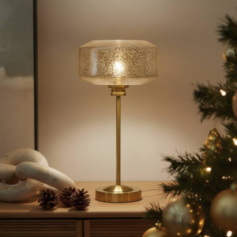 INK+IVY Lumivive 17" Mercury Glass Table Lamp - Gold