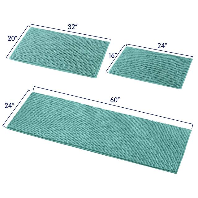 Subrtex Chenille Soft Rugs Super Water Absorbing Shower Mats