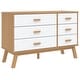 preview thumbnail 3 of 3, vidaXL Drawer Cabinet OLDEN White and Brown Solid Wood Pine