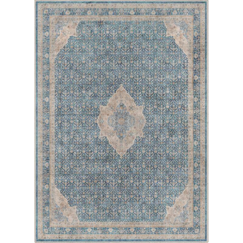 Well Woven Asha Lilith Persian Oriental Vintage Area Rug - 9' 10" x 13' - Blue - Rectangle
