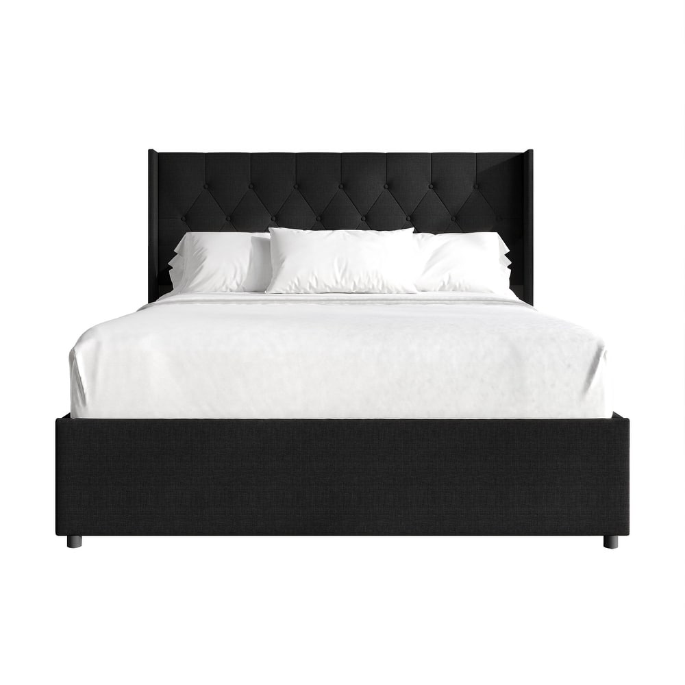 CraftPorch Elegant Wingback Platform Lift Up Storage Bed