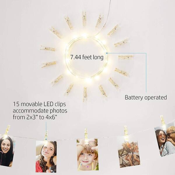 HP Sprocket LED String light ClipsFairy White On Sale Bed Bath