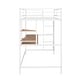 preview thumbnail 13 of 26, Modern Style Twin Metal Loft Bed with Desk, Shelve, 4-step Ladder and Guardrail, Creative Structure & Good Stability, White