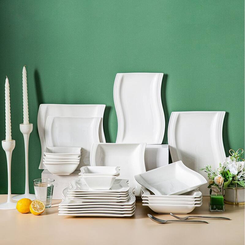 MALACASA Flora Porcelain Dinnerware Set (Service for 6) - 26 Piece