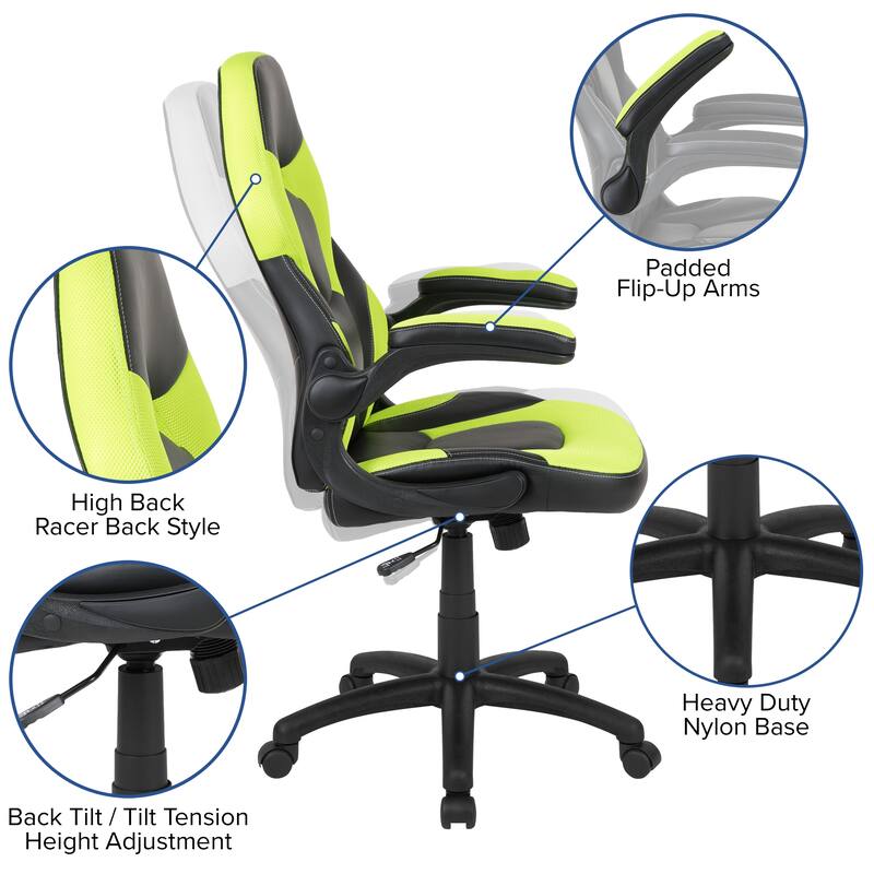 Gaming Desk & Chair Set with Cup Holder, Headphone Hook, and Monitor Stand
