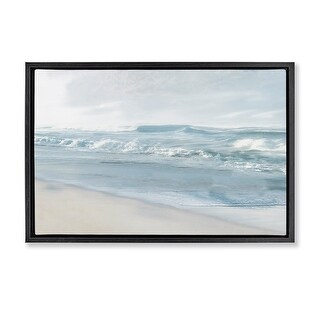 Stupell Calm Blue Beach Waves Framed Floater Canvas Wall Art Design By ...