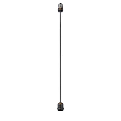 Novelty Lights E26 Medium Base Socket Extender, 18" Drop, Black Wire