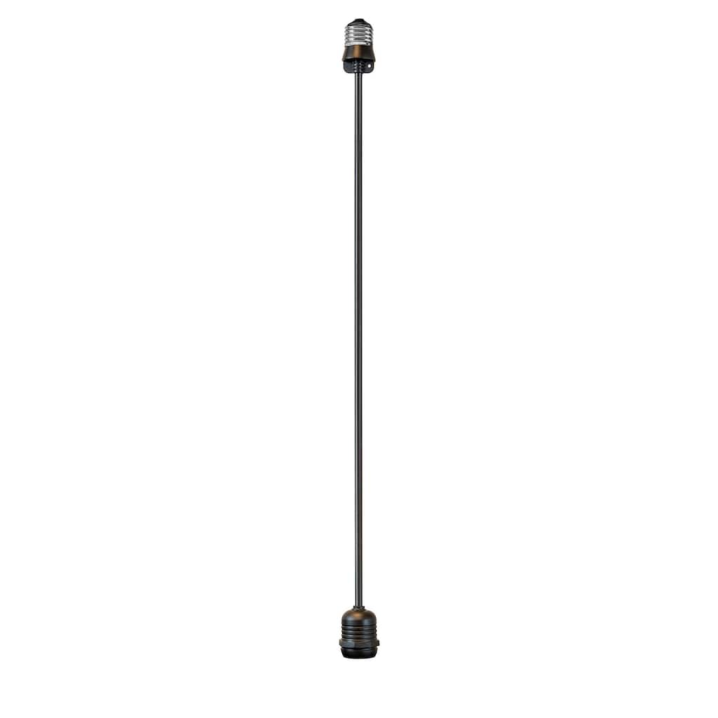 Novelty Lights E26 Medium Base Socket Extender, 18" Drop, Black Wire