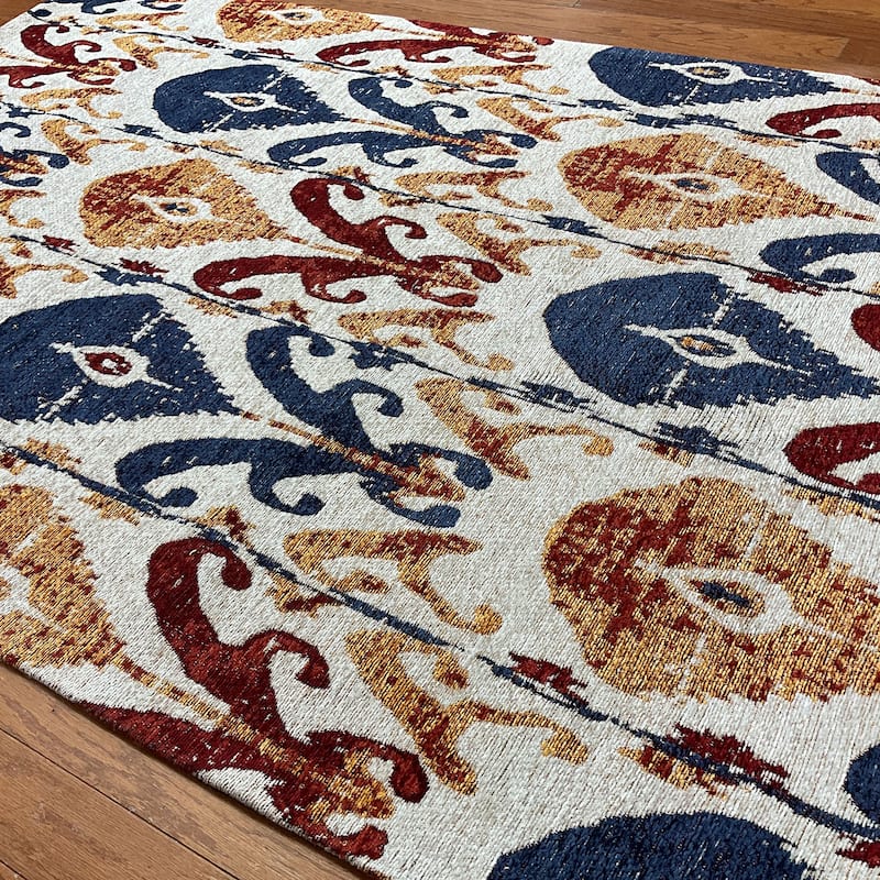 HERAT ORIENTAL Handmade Chenille Flatweave Ikat Rug - 4' x 6'