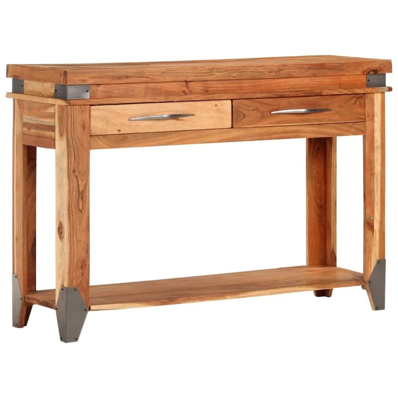 vidaXL Nightstand Storage Cabinet Bedside Table with Drawer Solid Wood Acacia