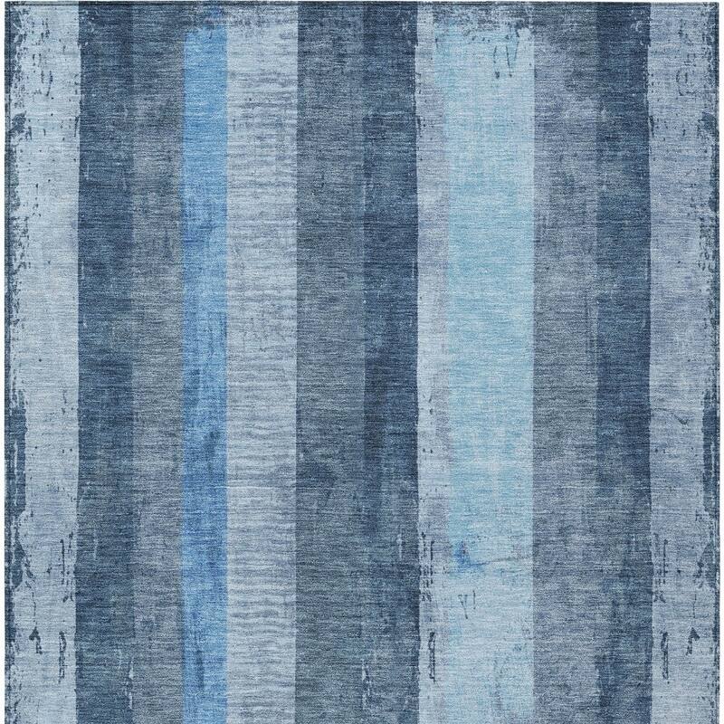 HomeRoots Striped Transitional Rectangle Outdoor Rug