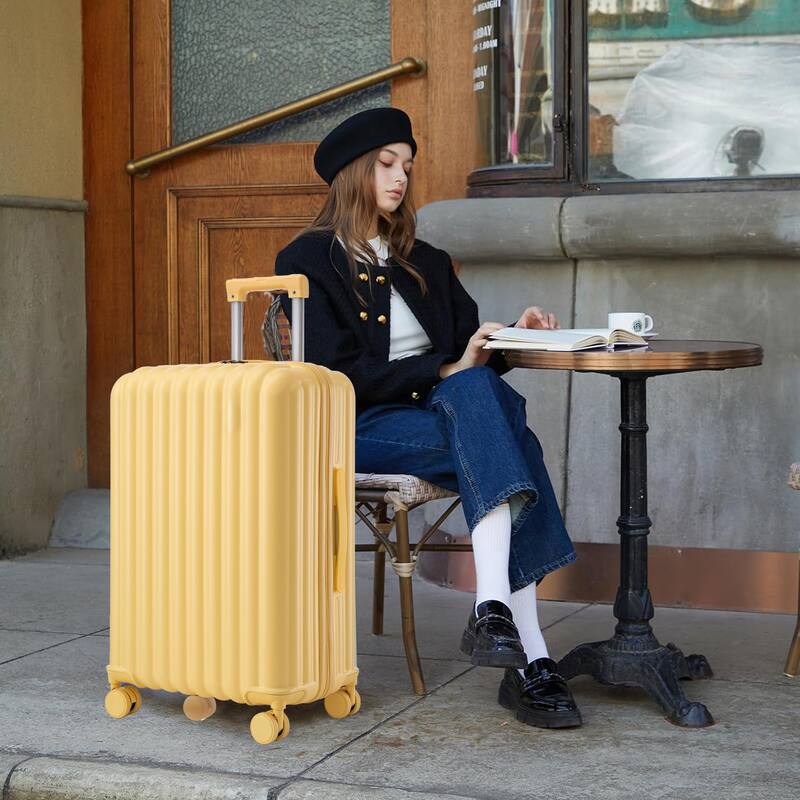 Stylish Luggage, 3-Piece Set with Universal Wheels Cup Holder, USB Port and Phone Holder, for Boarding Travel