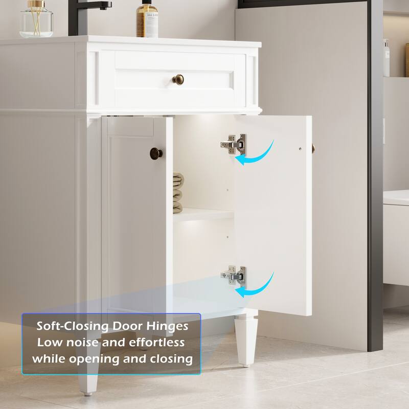 Retro Bathroom Vanity W/ Drop in Sink Combo Cabinet Set