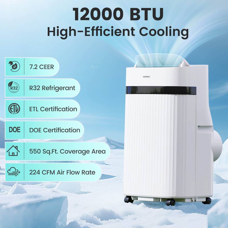 Costway 12000 BTU Portable Air Conditioner with Fan & Dehumidifier - See Details