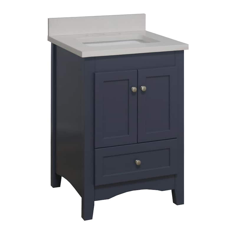 KitchenBathCollection Abbey 24" Bathroom Vanity with Quartz Top