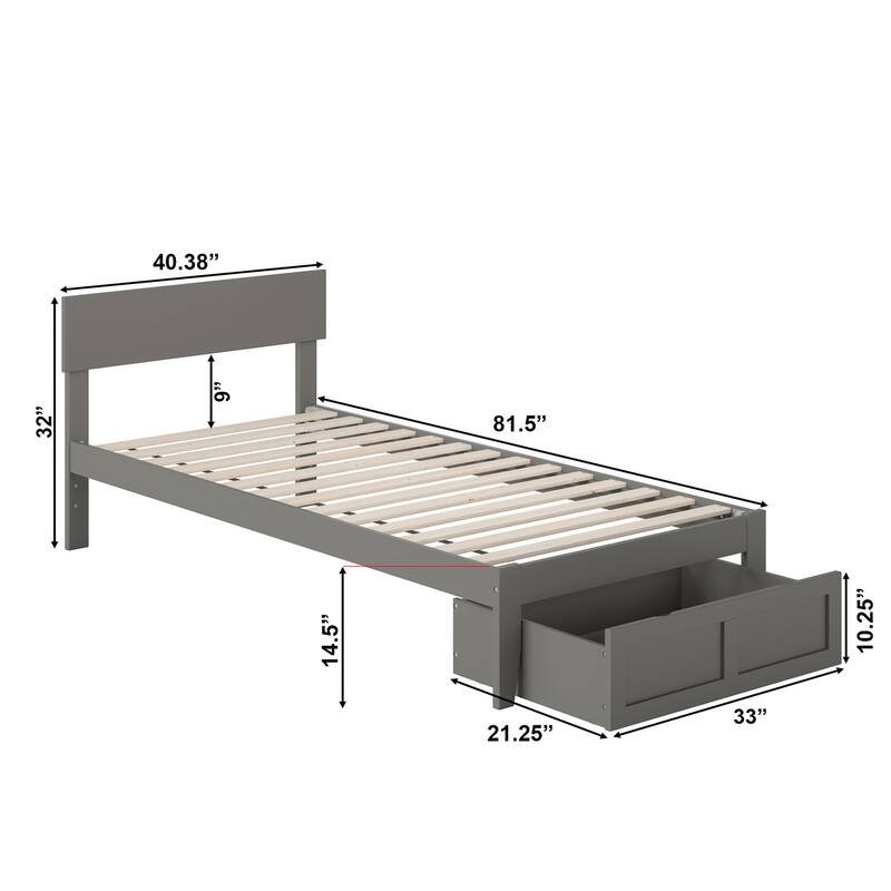 AFI Boston Platform Bed with Foot Drawer