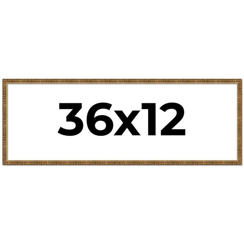 36x12 Frame Gold Kingsley Distressed Solid Wood Picture Frame Width