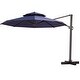preview thumbnail 34 of 42, Crestlive Products 12ft Round Double Top Cantilever Patio Umbrella with 7-position Adjustment Navy Blue