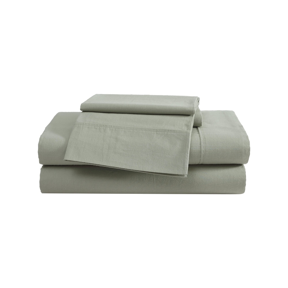 Eddie Bauer Brushed Percale Solid Cotton Sheet Set