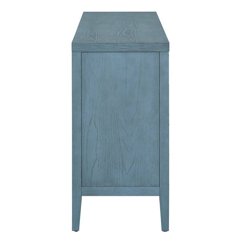 Retro Sideboard door with Circular Groove Design Round Metal Door Handle for Entrance, Dinning Room, Living Room