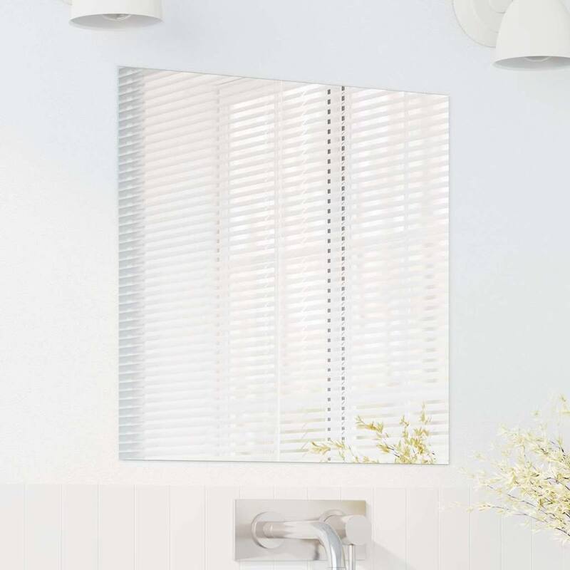 vidaXL Wall Mirror Square 15.75 x 15.75 in Tempered Glass