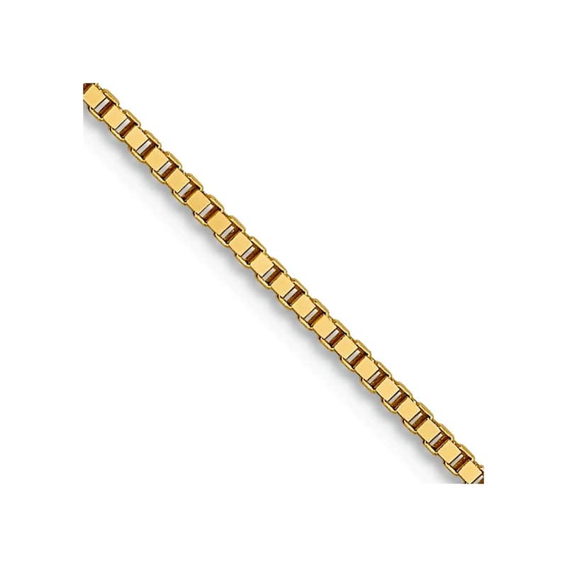 Curata 10k Yellow Gold Solid 0.7mm Box Chain Necklace Options: 16 18 20 24