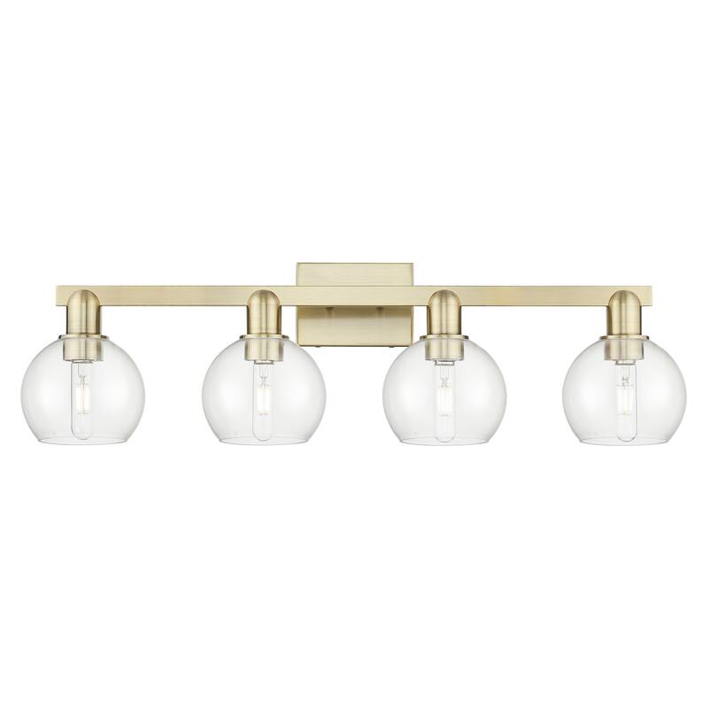 Innovations Lighting 716-4W-10-33 Athens Vanity Athens 4 Light 33" - Antique Brass / Clear