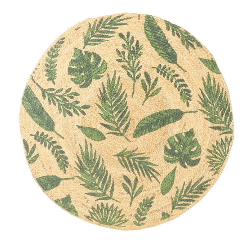 ECARPETGALLERY Braided Weave Palas Denizli Tan Jute Rug - 3'0 x 3'0