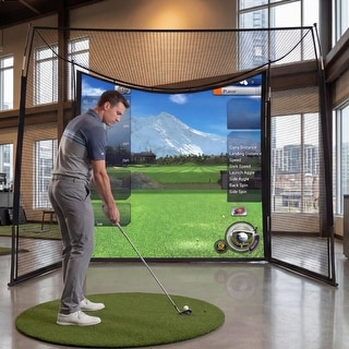 Golf Net 11x8ft Practice Cage with Impact Screen, Heavy Duty Simulator ...