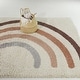 preview thumbnail 7 of 10, Mod-Tod Anna Rainbow Kids Shag Area Rug 4'4" x 6' - Cream