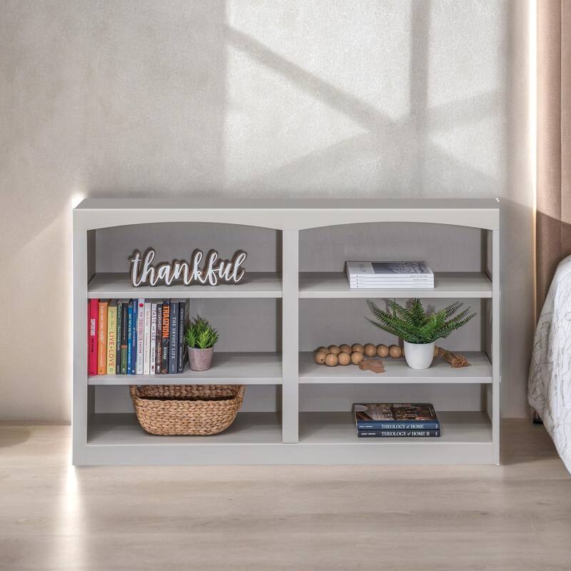 Arch+Haven Solid Wood Bookcase 48 x 30 - Storm Gray