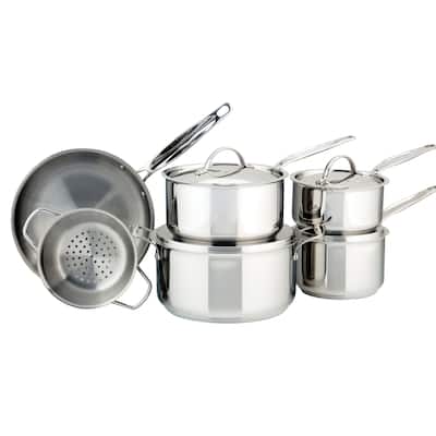 Meyer Confederation Stainless Steel Cookware Set, 10-Piece, Made in Canada