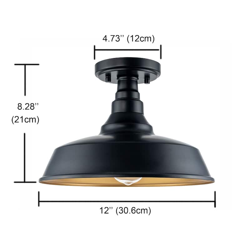 2 Light Simple Dome Semi Flush Mount 2 Pack - 12"x8.28"