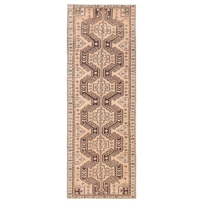 ECARPETGALLERY Hand-knotted Antalya Vintage Beige Wool Rug - 3'5 x 9'8