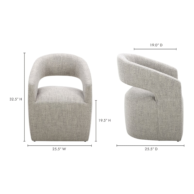 Aurelle Home Curved Back Modern Dining Chair
