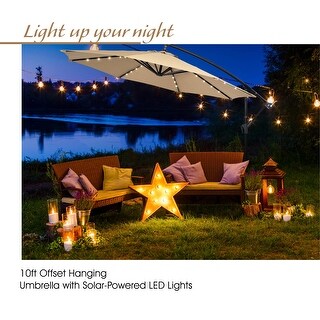 Shop Black Friday Deals On Phi Villa 10ft Offset Hanging 32 Pcs Led Lights Solar Patio Umbrella Overstock 29258384