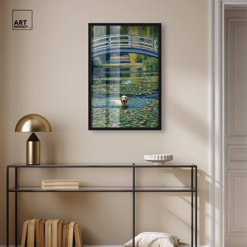 The Pond Under the Bridge Shadowbox by Art Remedy