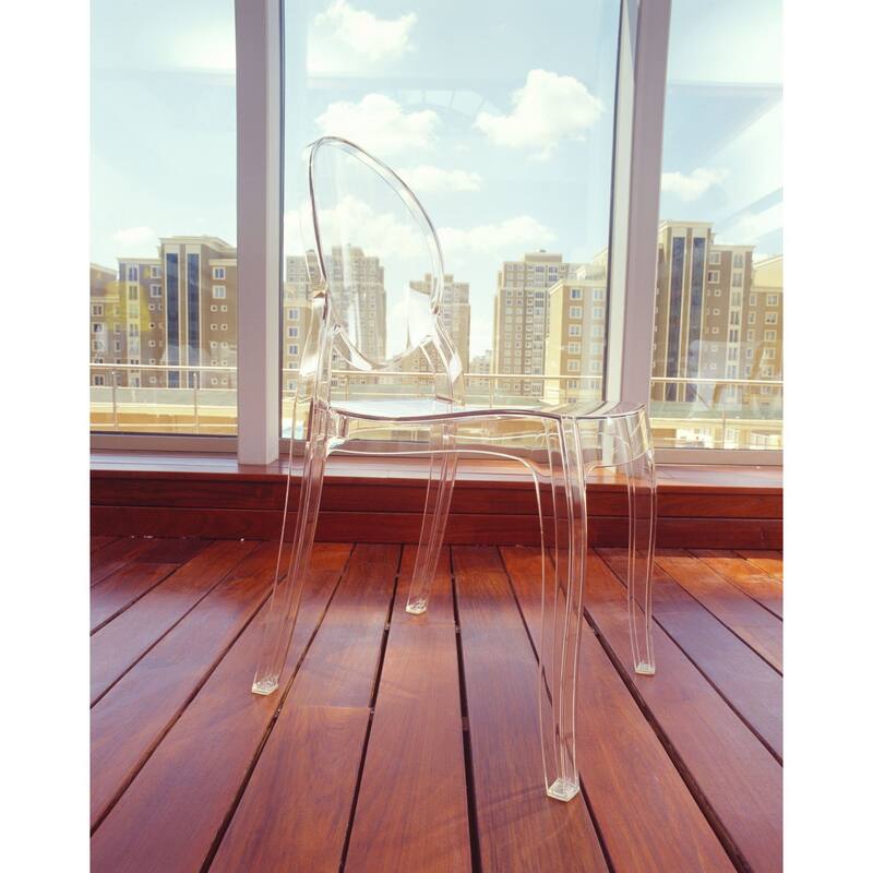 35.5" Clear Transparent Outdoor Patio Bistro Chair