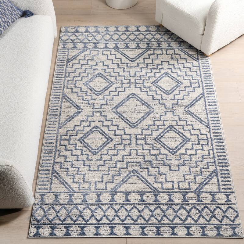 Nuloom Cameron High Low Textured Moroccan Area Rug - 7'10" x 10' - Blue