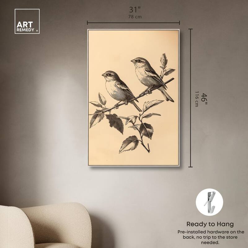 Pair of Finches I Canvas by Art Remedy