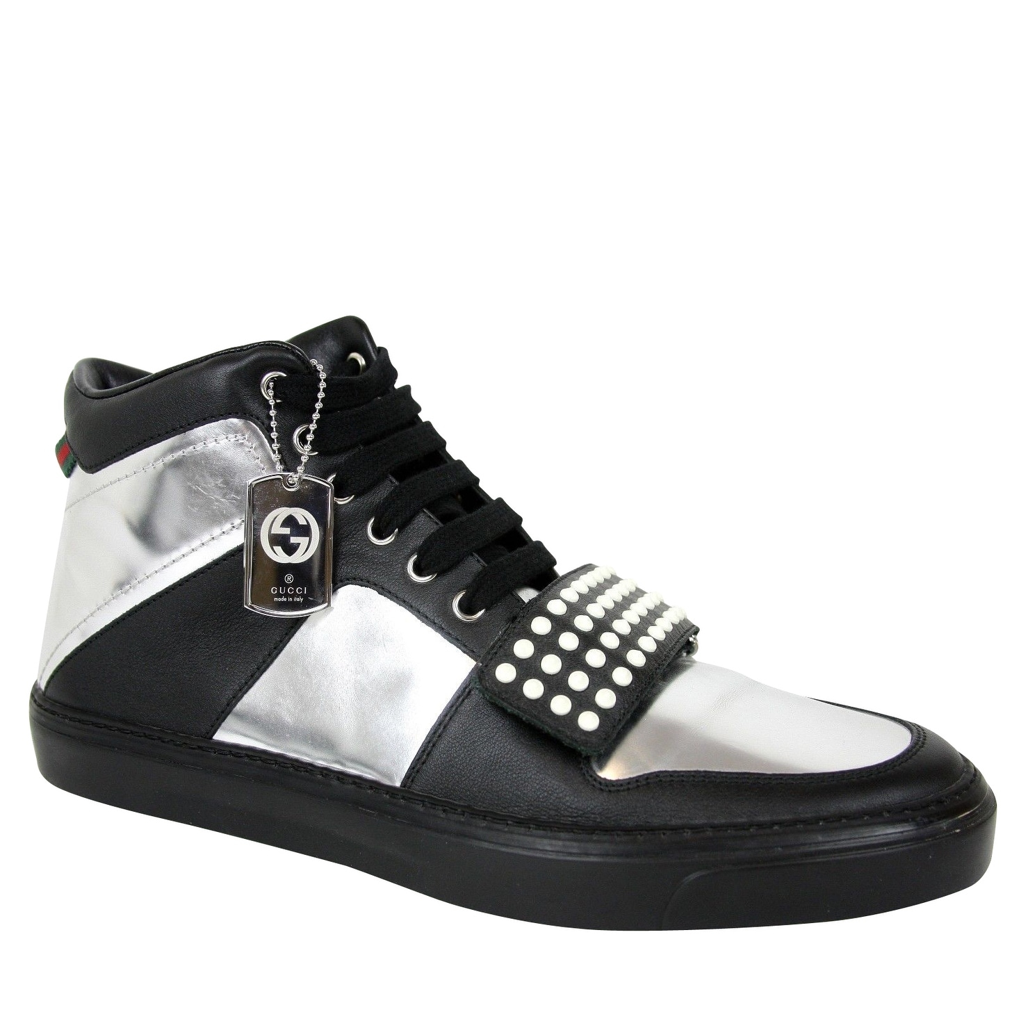 Black Leather High top Sneaker 376194 