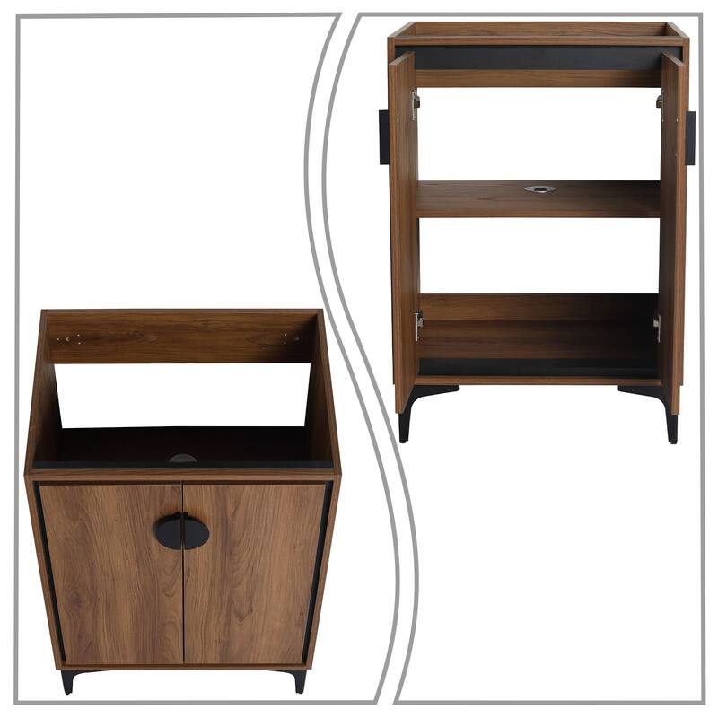 Minimalist Design Wooden Vanity with Metal Legs