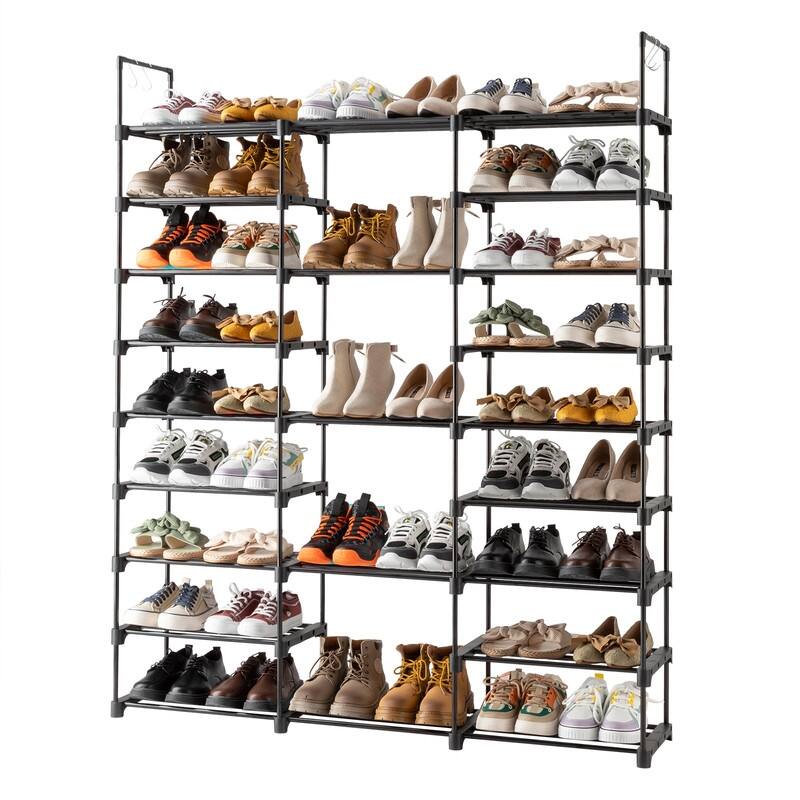 9-Tier Shoe Rack-Tiered Storage for Sneakers, Heels, Flats, Accessories, and More-Space Saving Organization