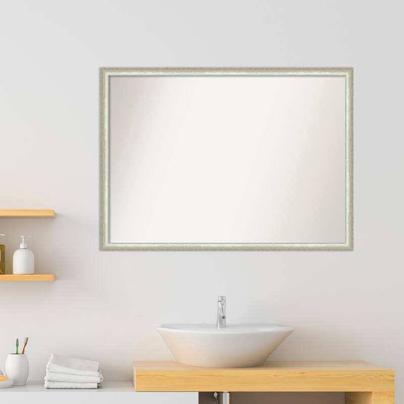 Two Tone Non-Beveled Wood Framed Bathroom Vanity Wall Mirror