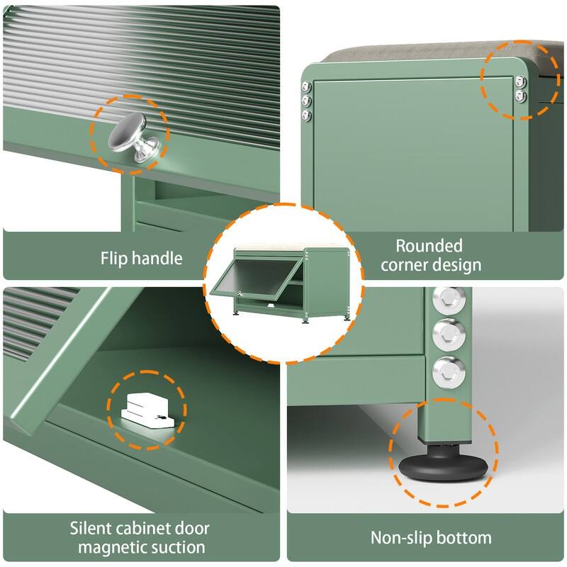 2-Tier Flip-Up Shoe Bench with Storage – 286lb Capacity, Soft Seat & Magnetic Closure