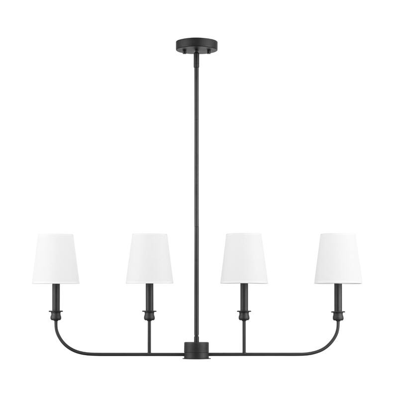 Prominence Home Billet 4-Light Linear Chandelier with Fabric Shades