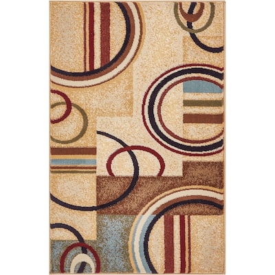 Well Woven Barclay Arcs & Shapes Modern Geometric Circles Area Rug