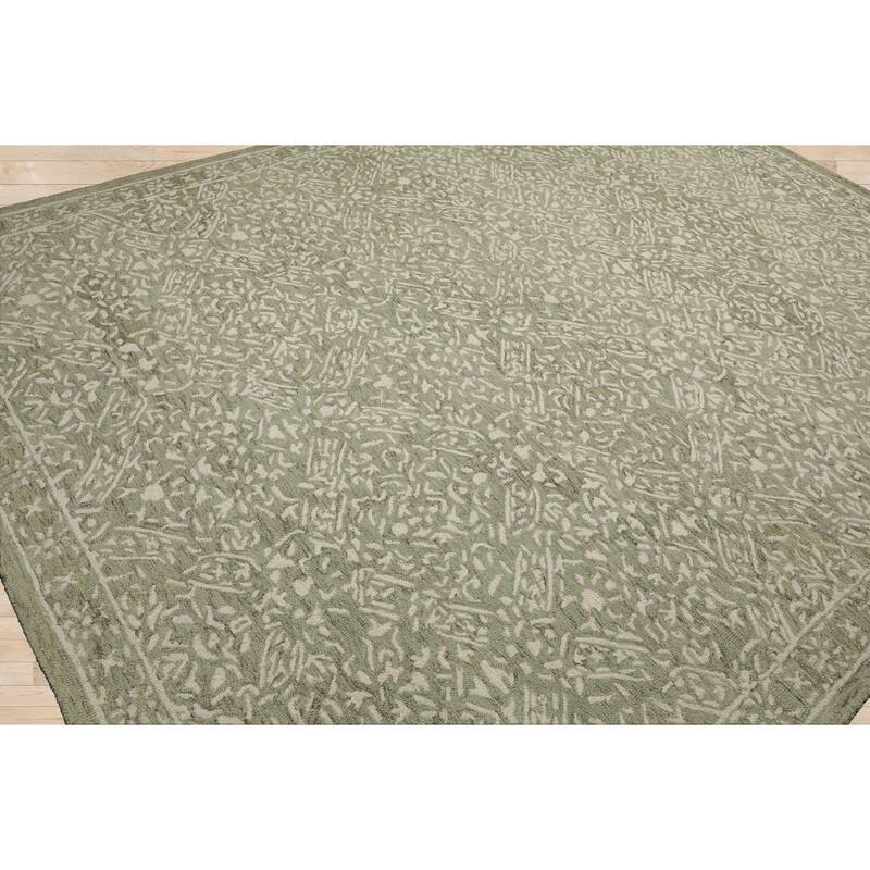 Multi Size 5'x8' Terracotta Wool Hand Hooked Transitional Rug with All-Over